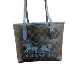 NWT Coach Purse Women’s One Size CM 183 Mini City Tote Leather Black And Blue